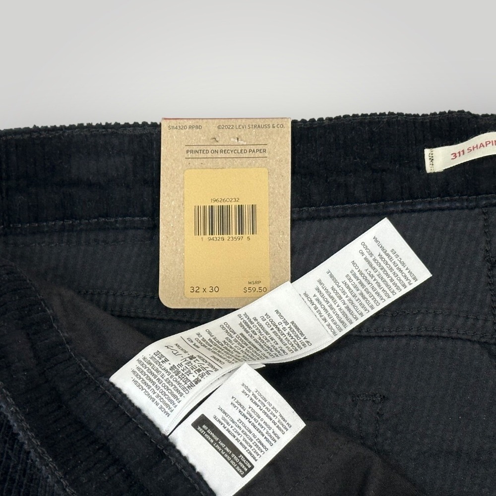 NWT Levi's 311 Shaping Skinny Corduroy Women's Black Jeans Sz 32x30 NEW $59 - Picture 6 of 8